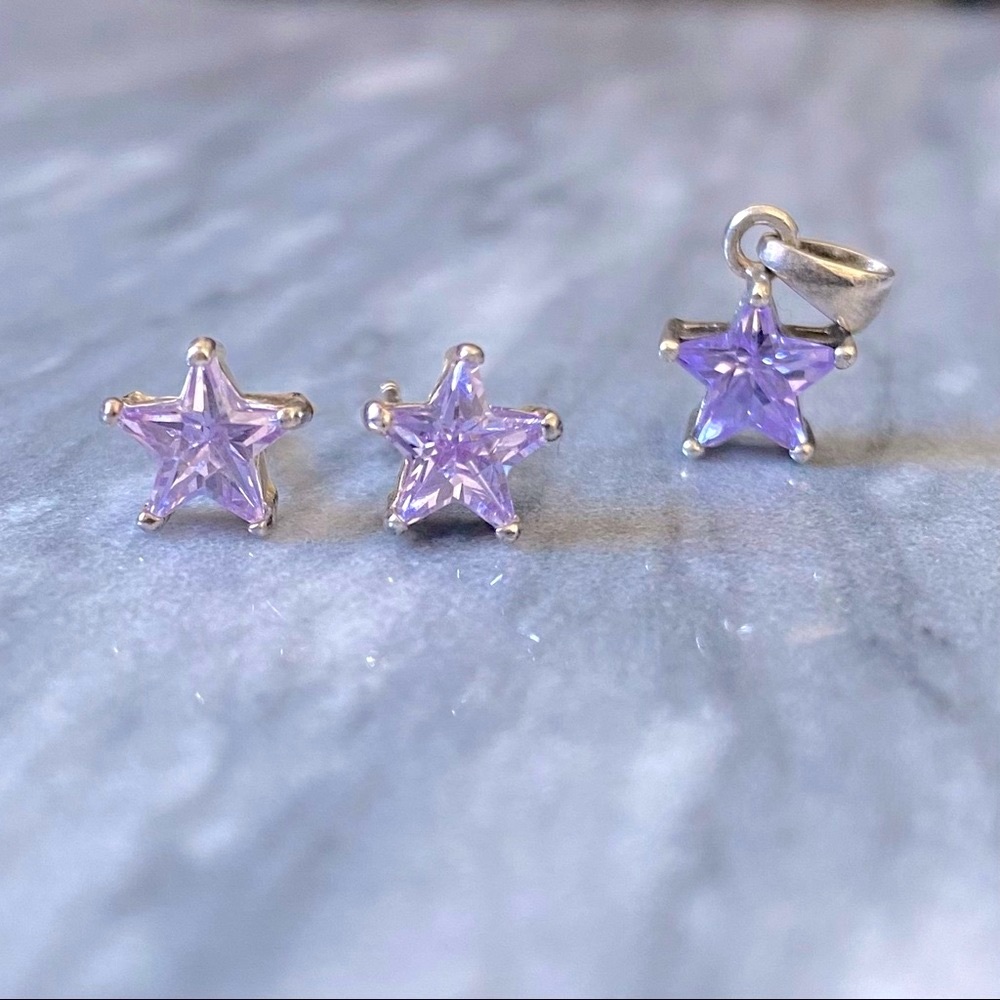 Crystal Star Earrings and Pendant